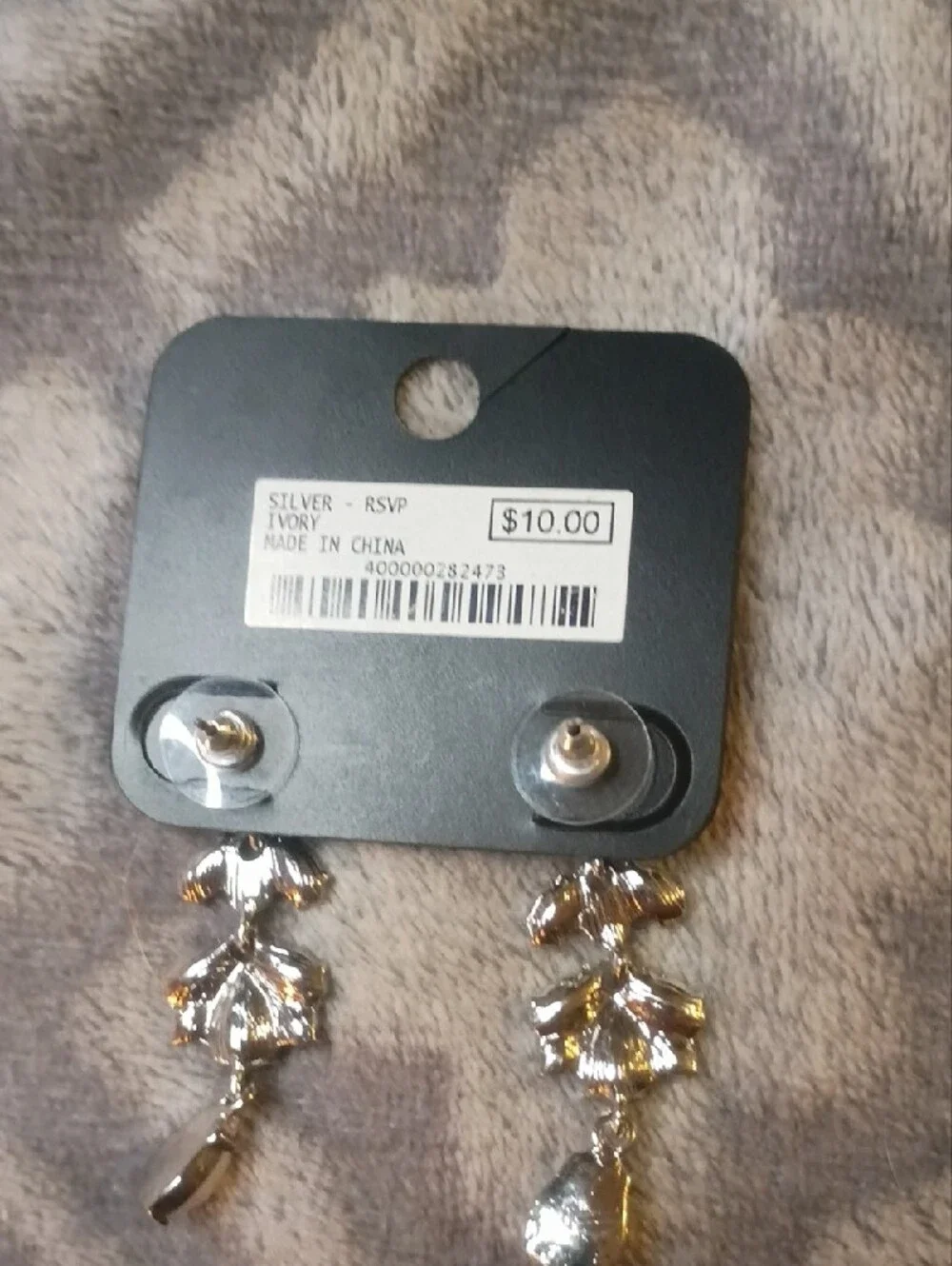 RSVP Silver Crystal and Pearl Drop Earrings